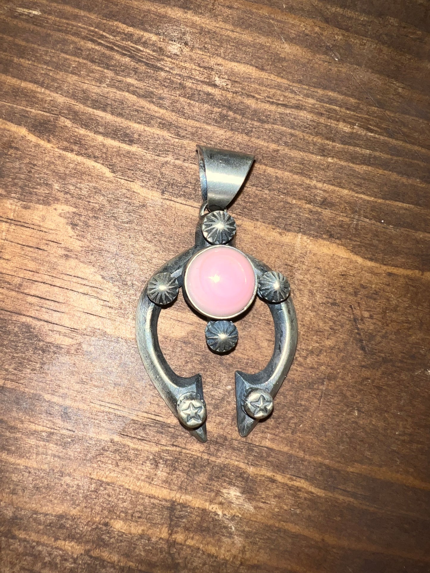Gorgeous Sterling Silver Pink Conch Shell Pendant