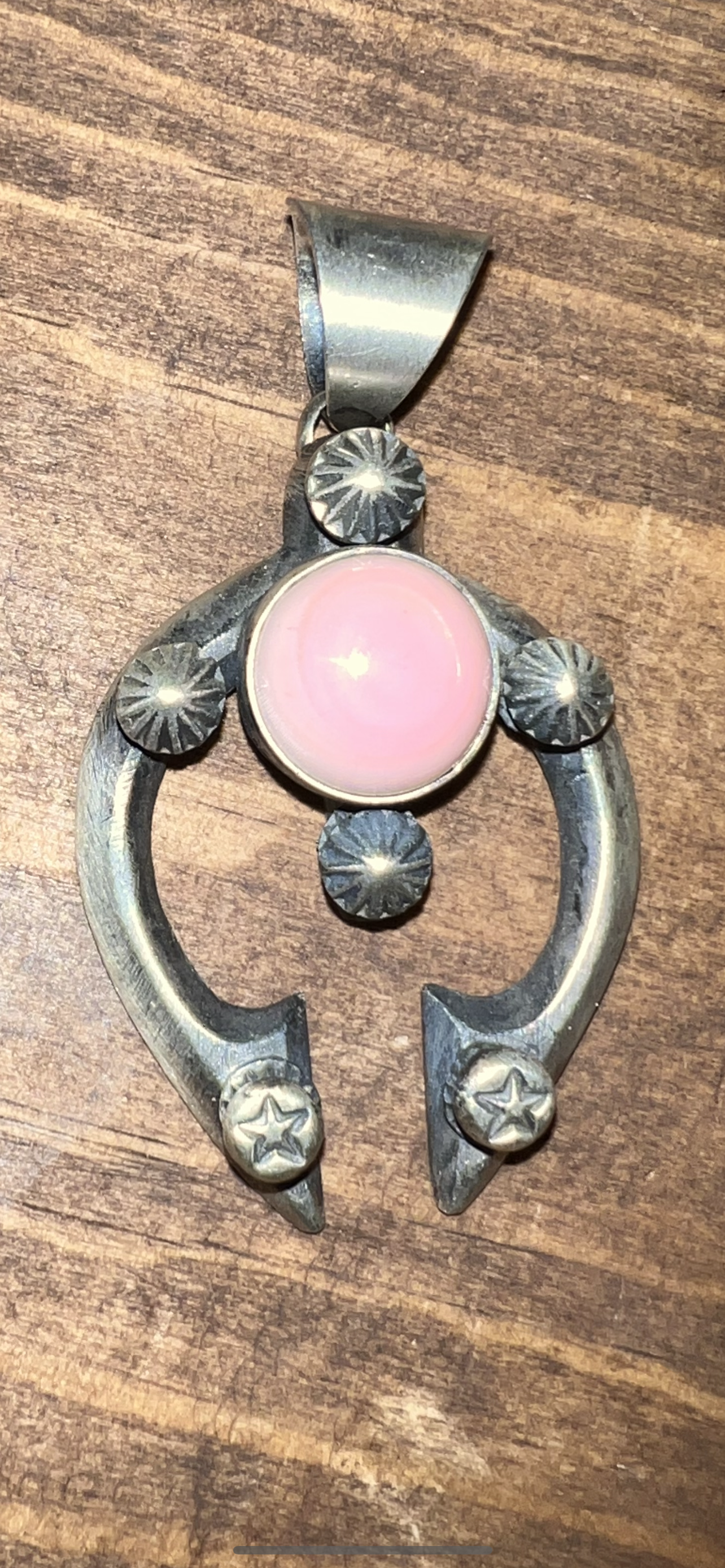 Gorgeous Sterling Silver Pink Conch Shell Pendant