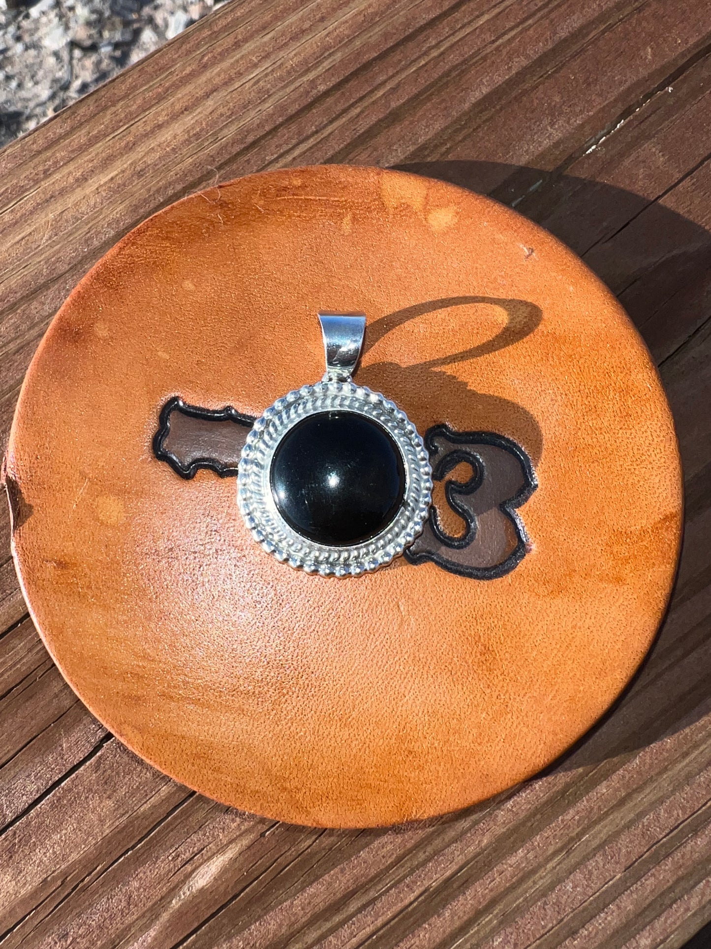 Navajo Sterling Jet Pendant