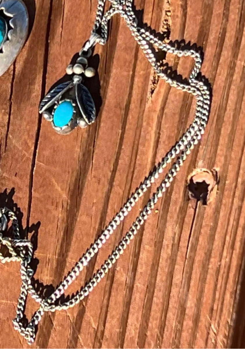 Vintage Turquoise pendant and chain