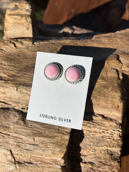 Navajo pink conch shell earrings Reserved