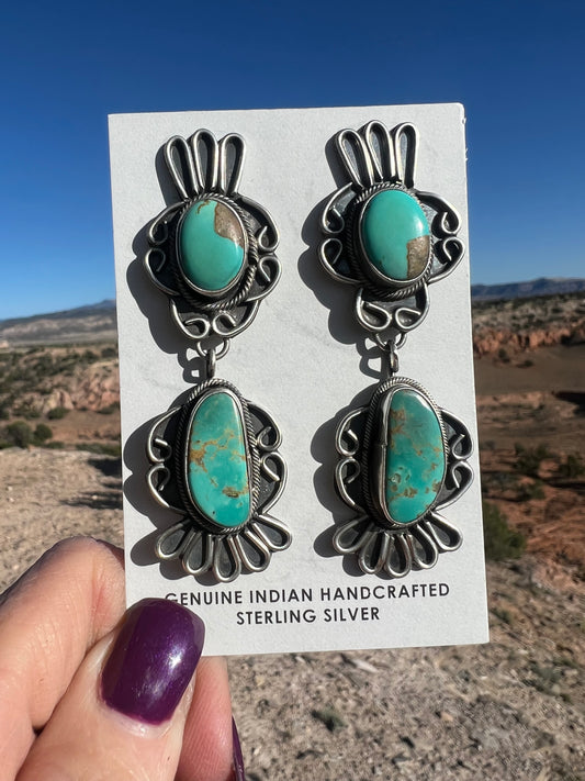 Navajo made sterling turquoise earrings