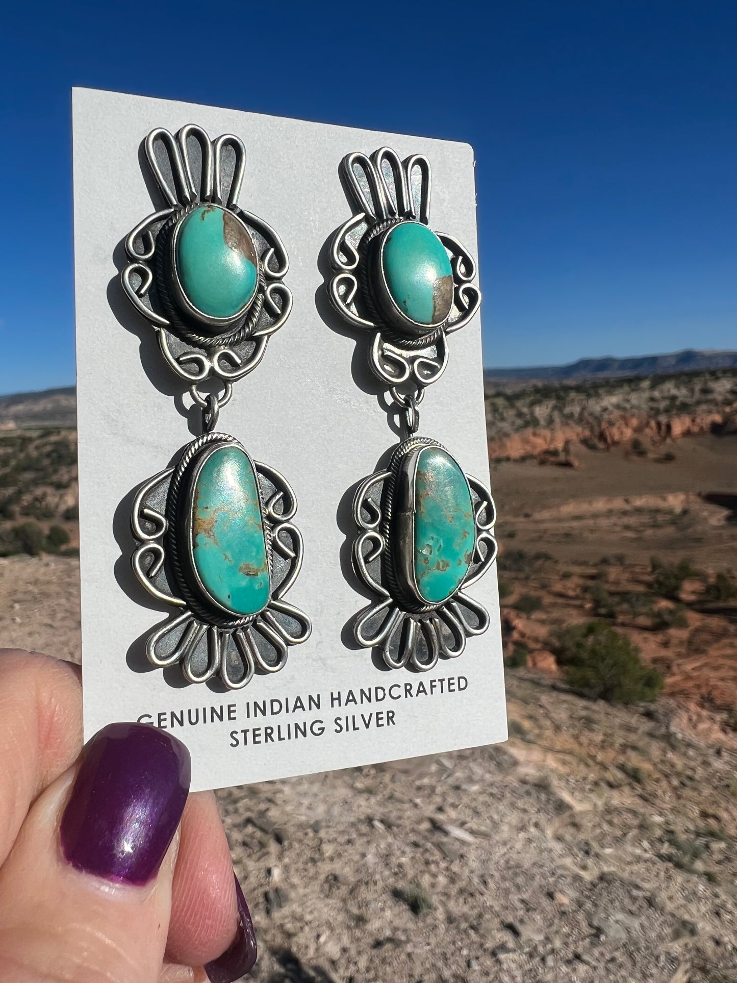 Navajo made sterling turquoise earrings