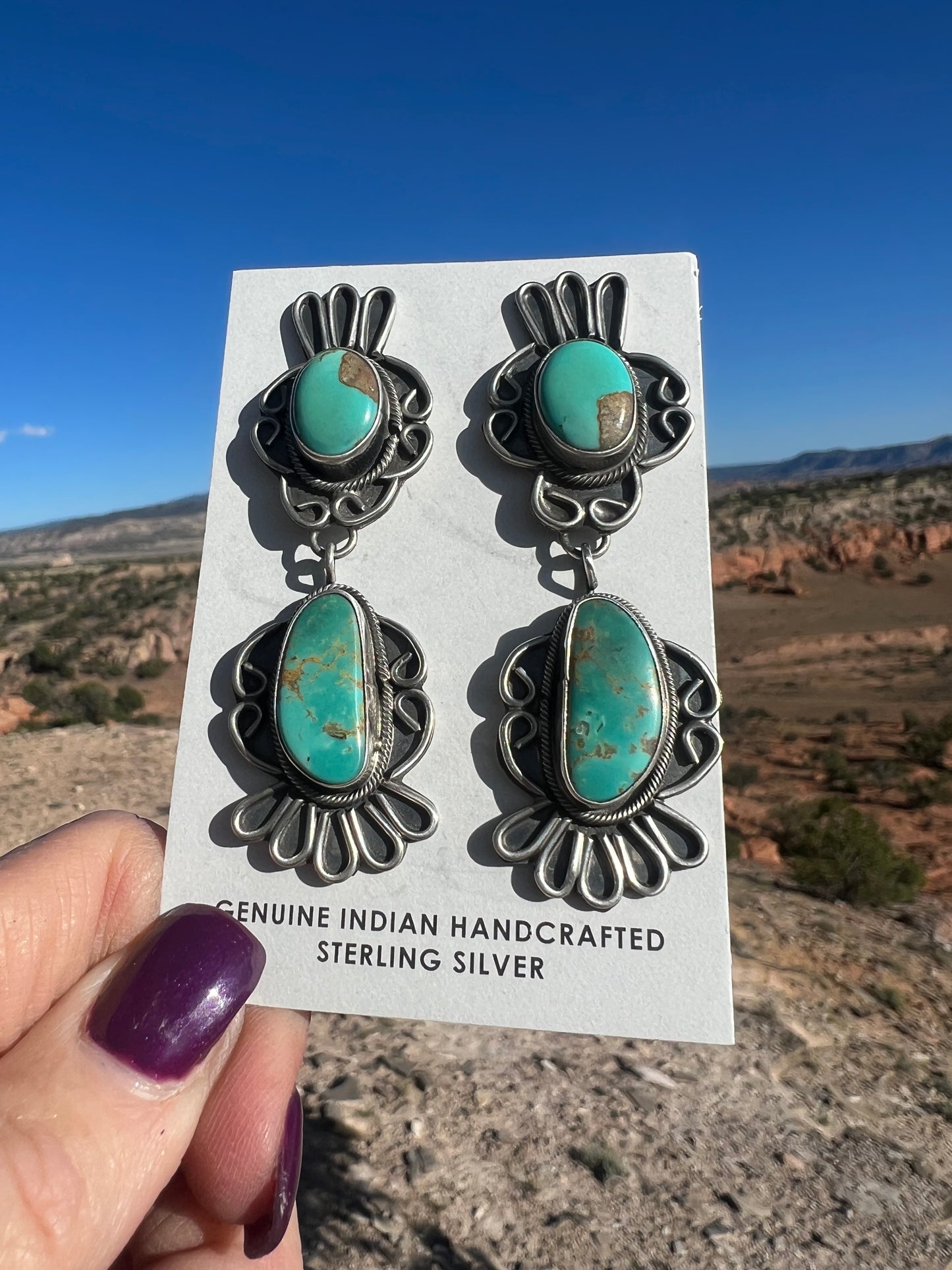 Navajo made sterling turquoise earrings