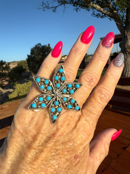 Navajo Sterling Size Adjustable Ring By Francisco