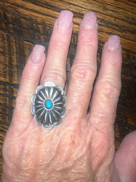 Navajo sterling concho ring