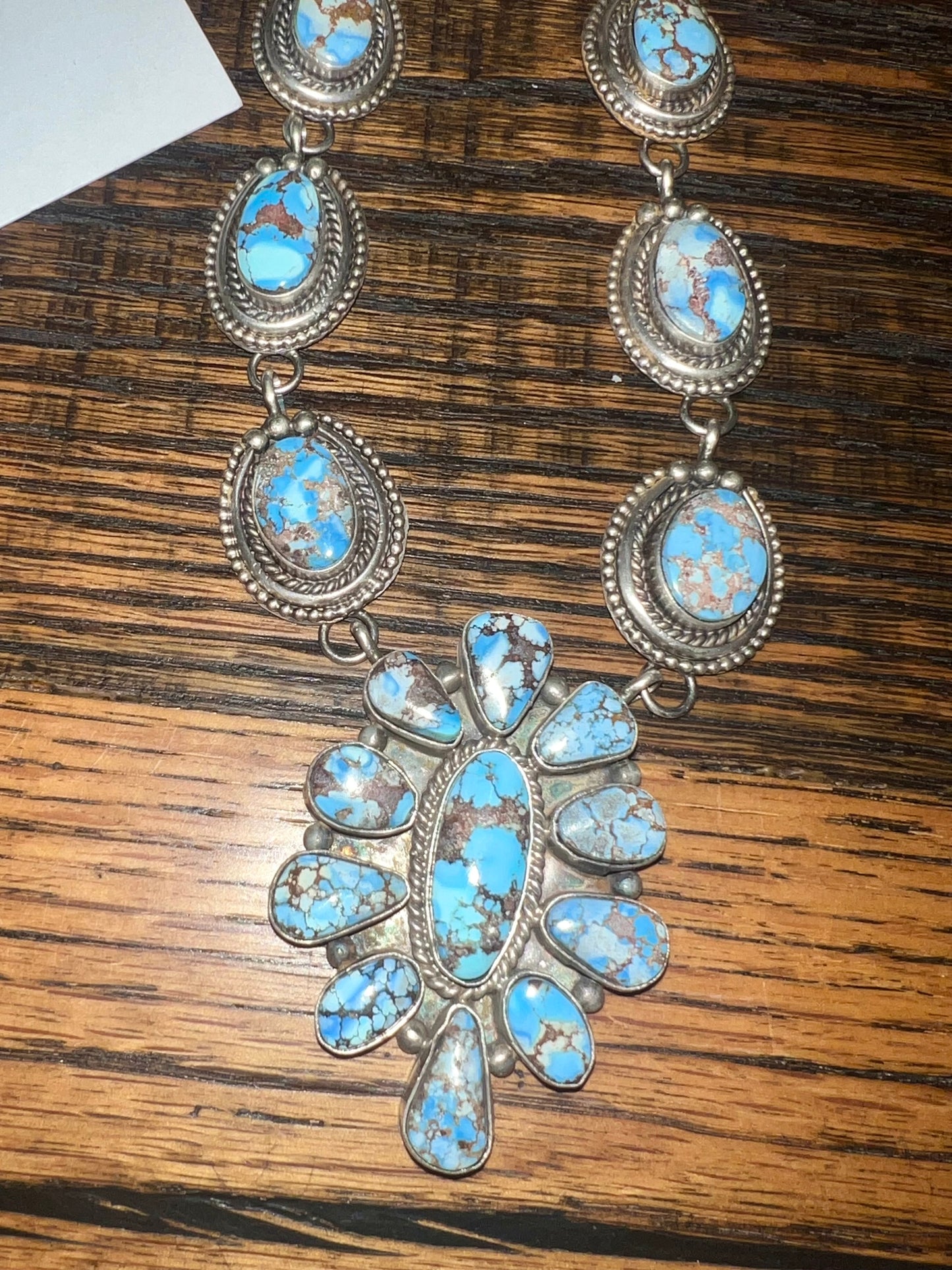 Navajo sterling golden hills necklace and earrings set