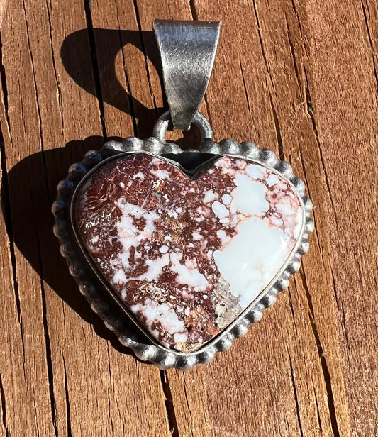 Navajo Sterling Silver Wild Horse Heart Pendant