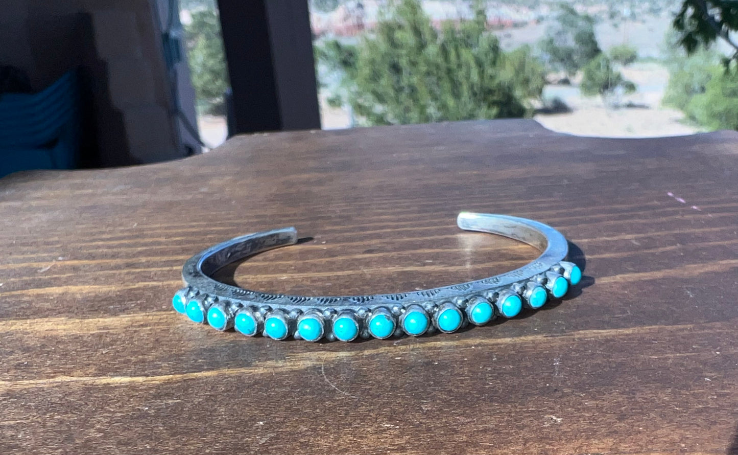 Southwest Sterling Silver Turquoise stacker bracelet