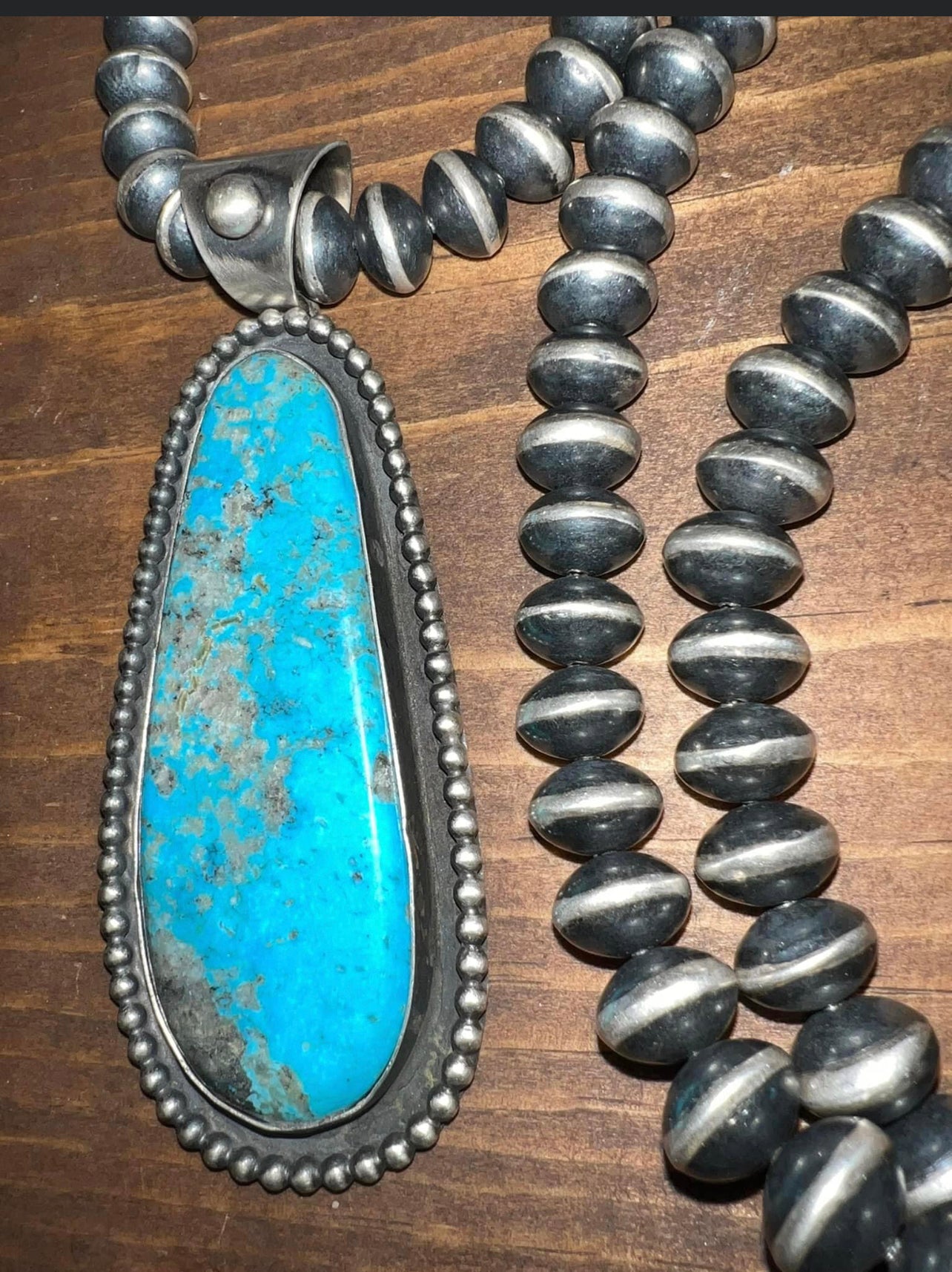 Huge Show Stopper Turquoise Sterling Pendant