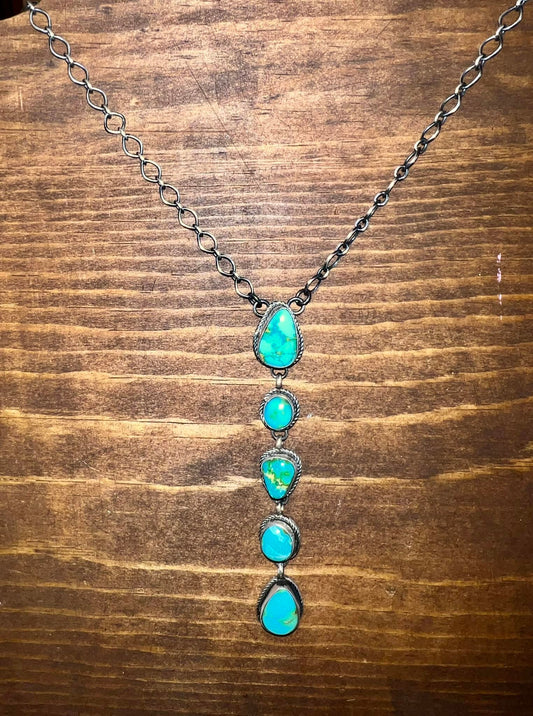 Navajo made sterling turquoise necklace