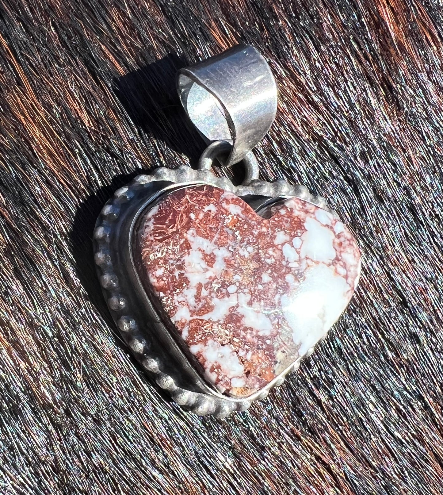 Navajo Sterling Silver Wild Horse Heart Pendant