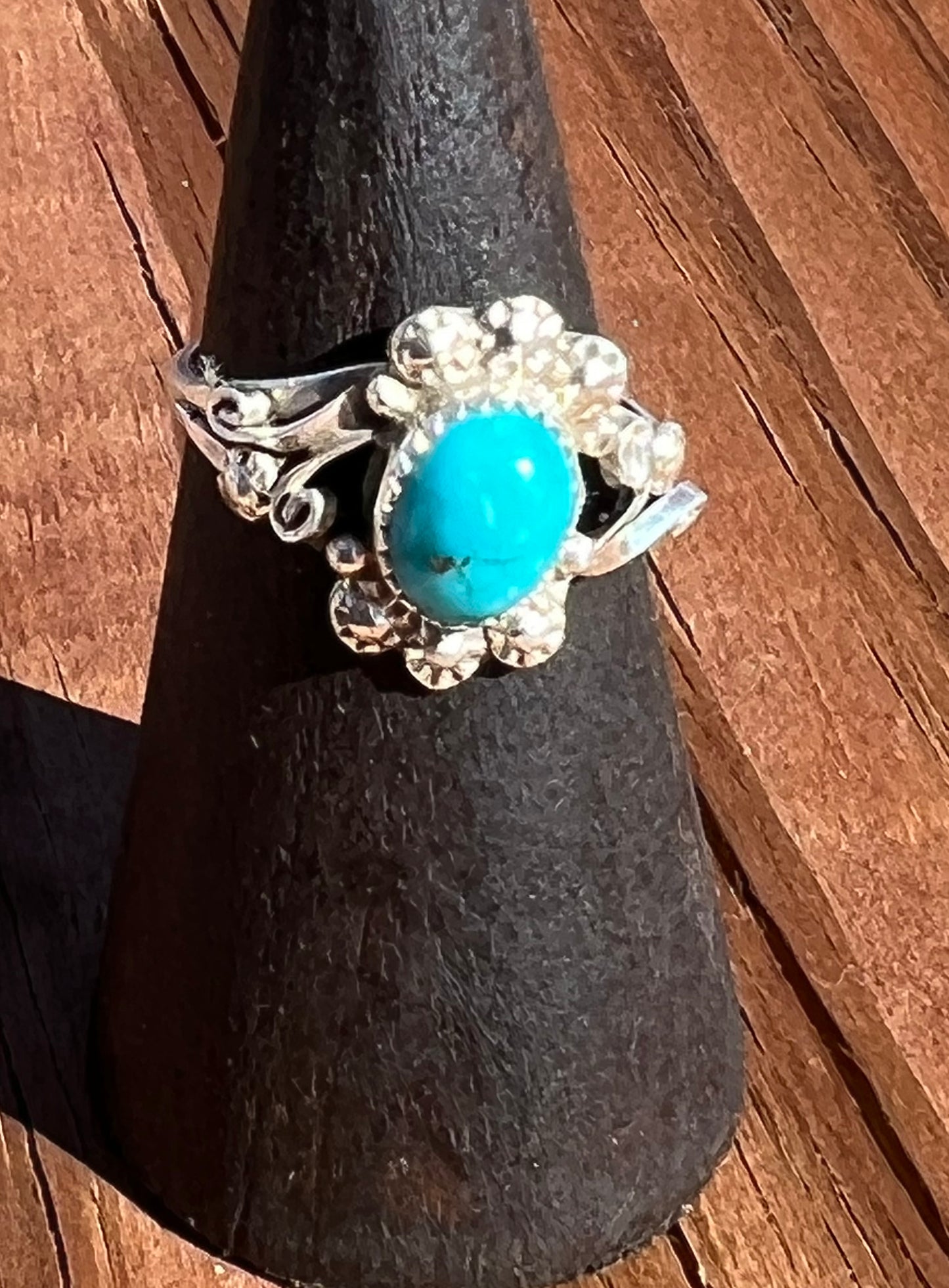 Navajo Sterling Silver Turquoise Ring Size 8.75