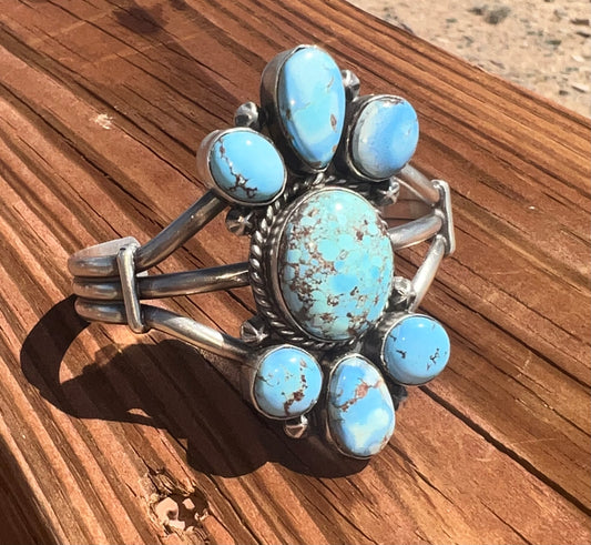 Navajo Sterling Silver Golden Hills Turquoise Bracelet