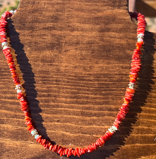 Navajo Made Red Spiny Necklace