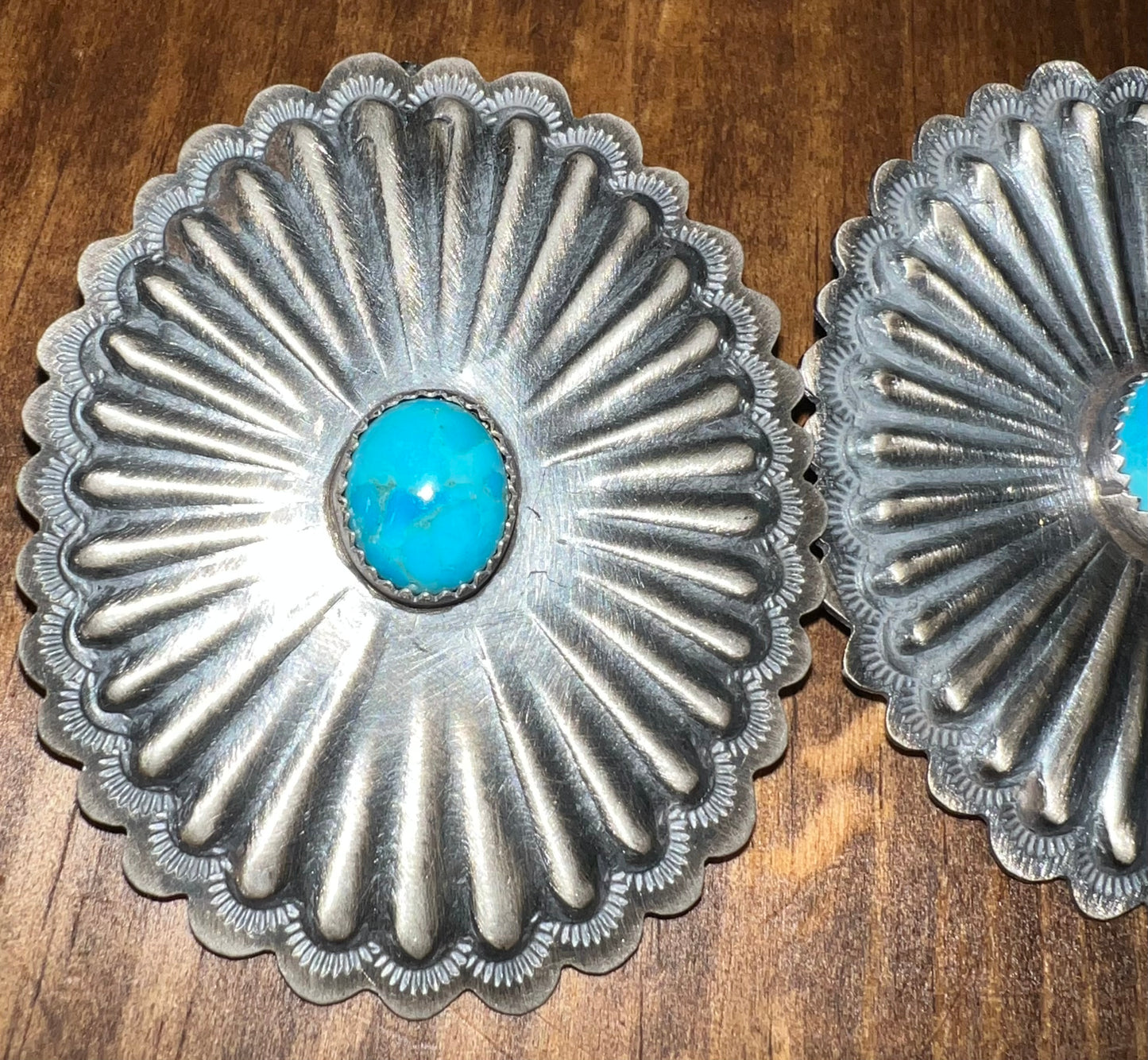 Navajo Made Sterling Silver Turquoise Show Stopper Earrings