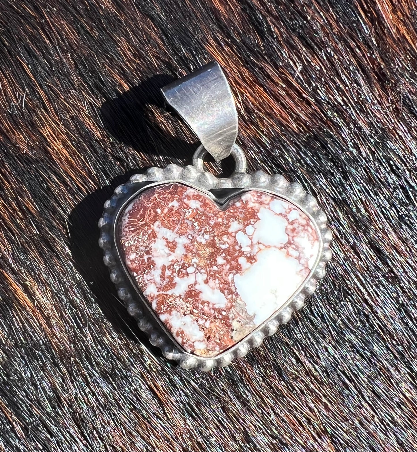 Navajo Sterling Silver Wild Horse Heart Pendant