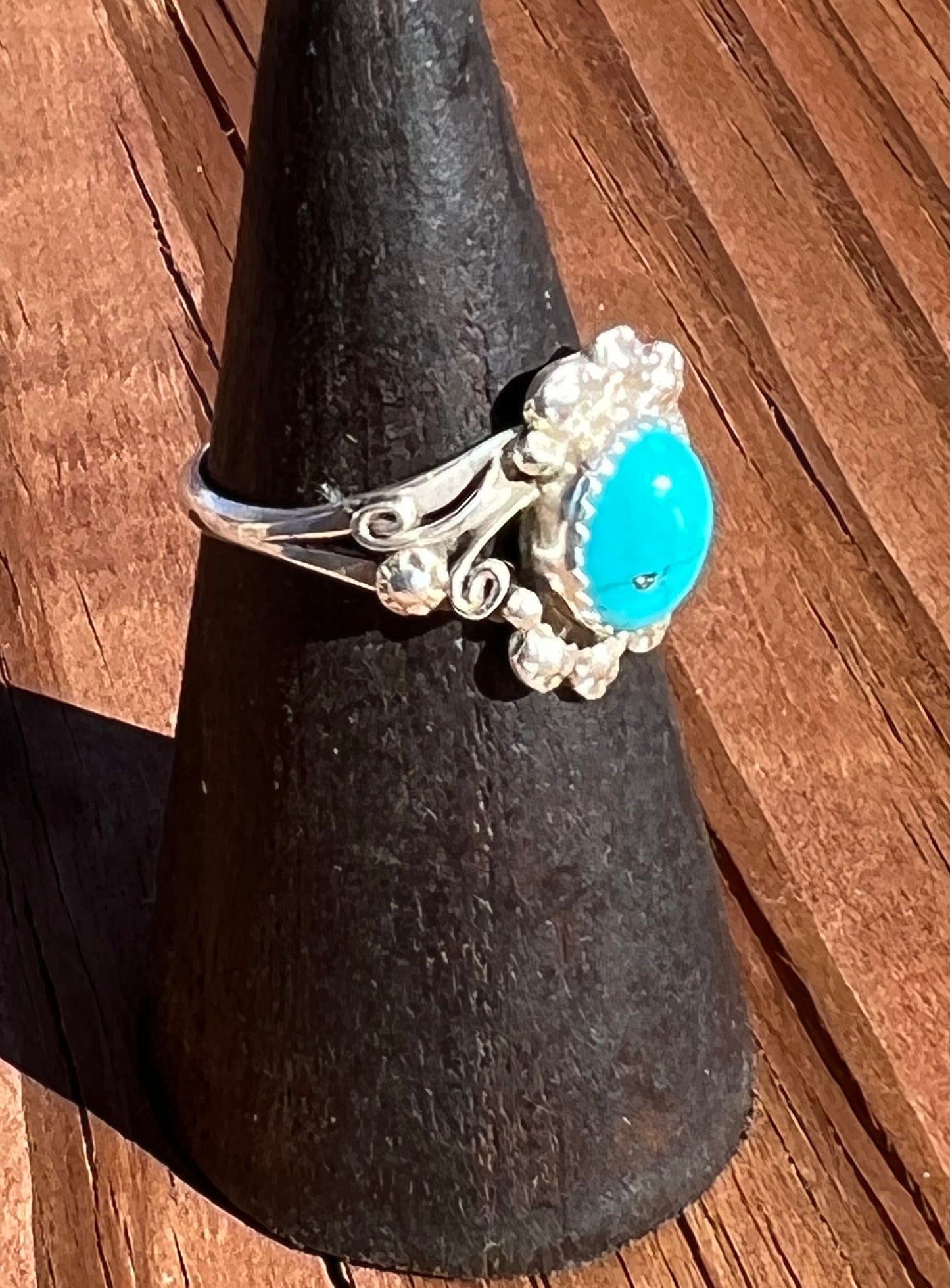 Navajo Sterling Silver Turquoise Ring Size 8.75