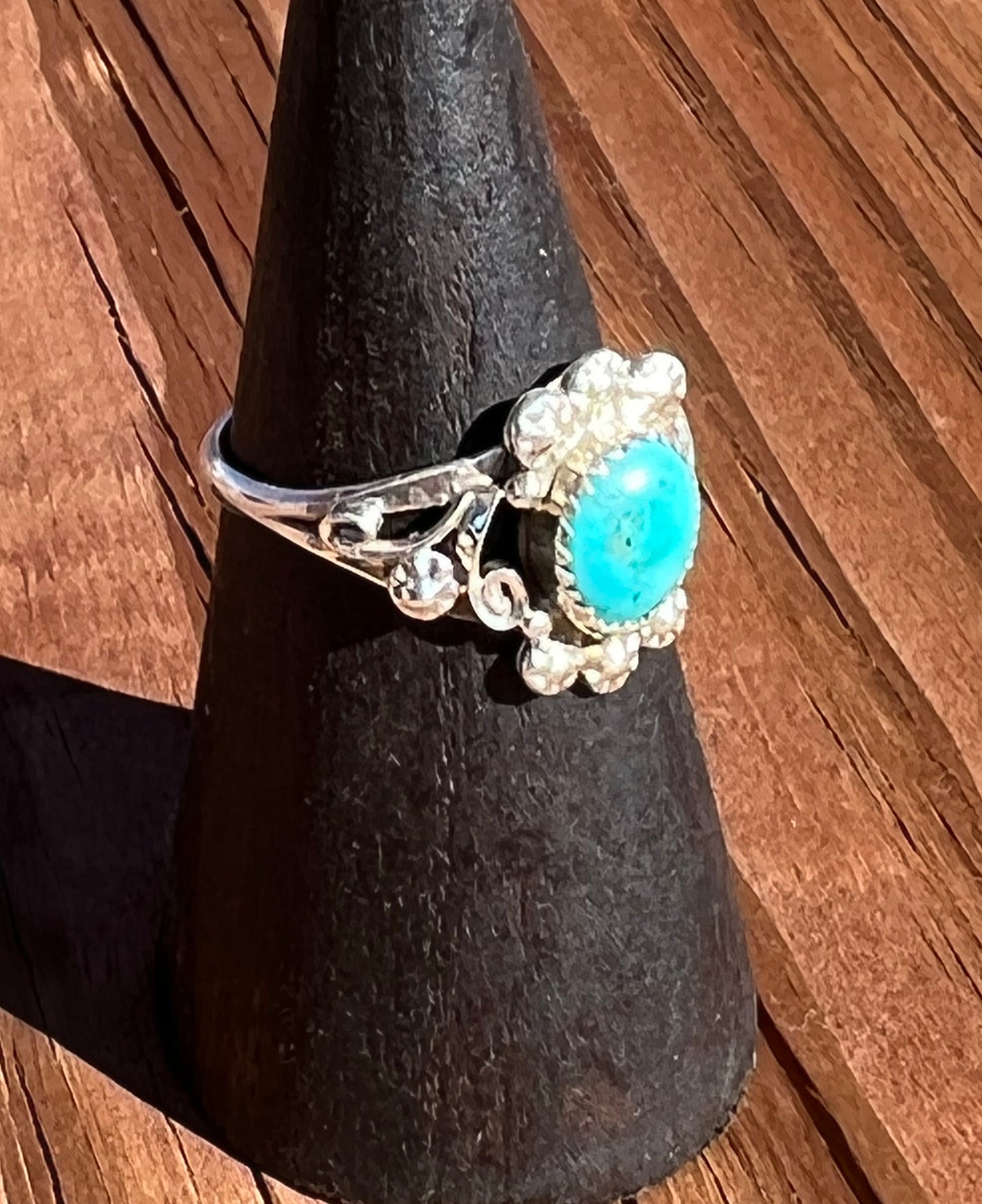 Navajo Sterling Silver Turquoise Ring Size 8.5