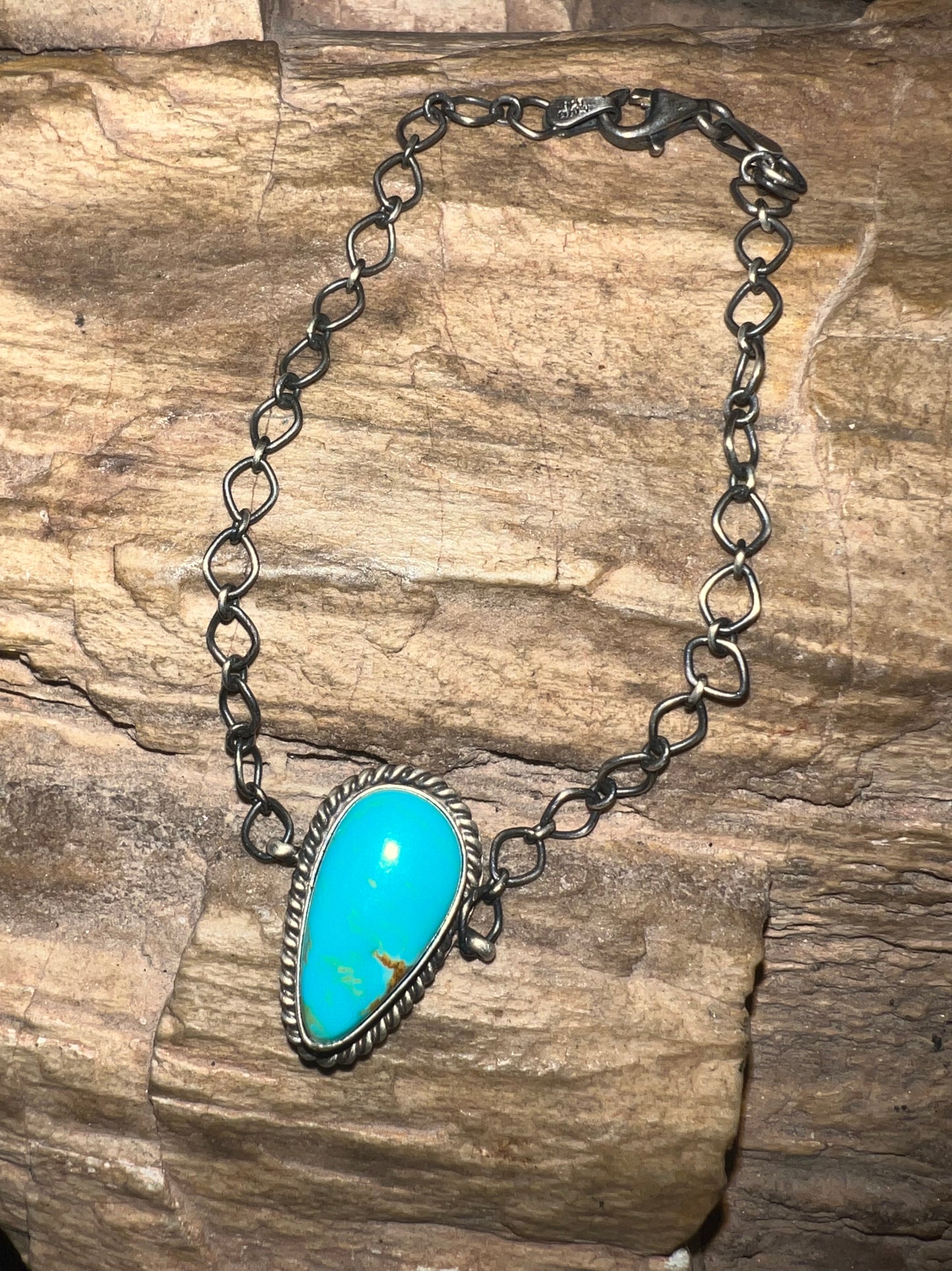 Pretty Sterling Silver Turquoise Bracelet