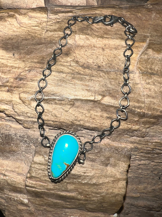 Pretty Sterling Silver Turquoise Bracelet