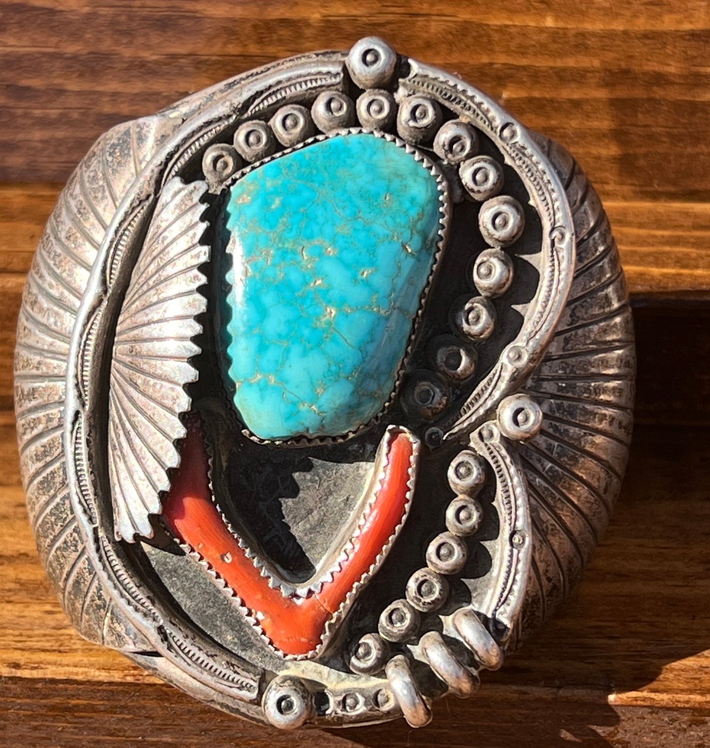 Vintage Navajo Sterling Turquoise Bracelet Cuff