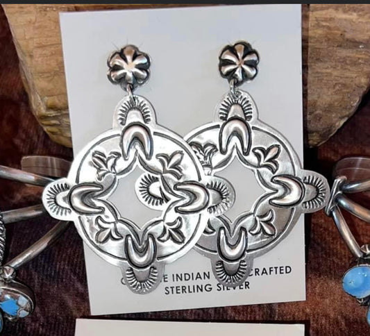 Navajo sterling silver dangle earrings