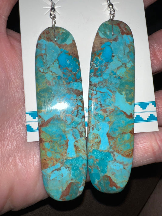 Navajo made Turquoise Compressed Earrings