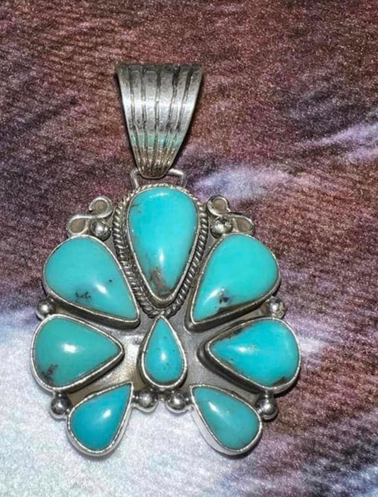 Southwest Sterling Silver Turquoise Pendant