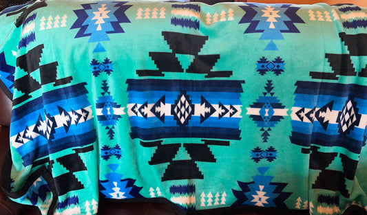 Soft Lap Size Blankets Turquoise colored