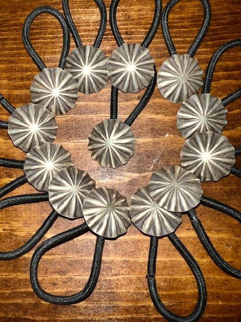 Navajo Sterling Hair Tie Conchos