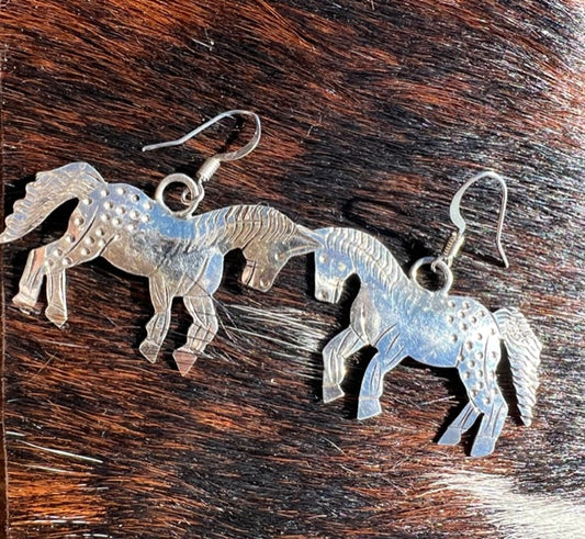 Navajo Made Appaloosa Horse Earrings